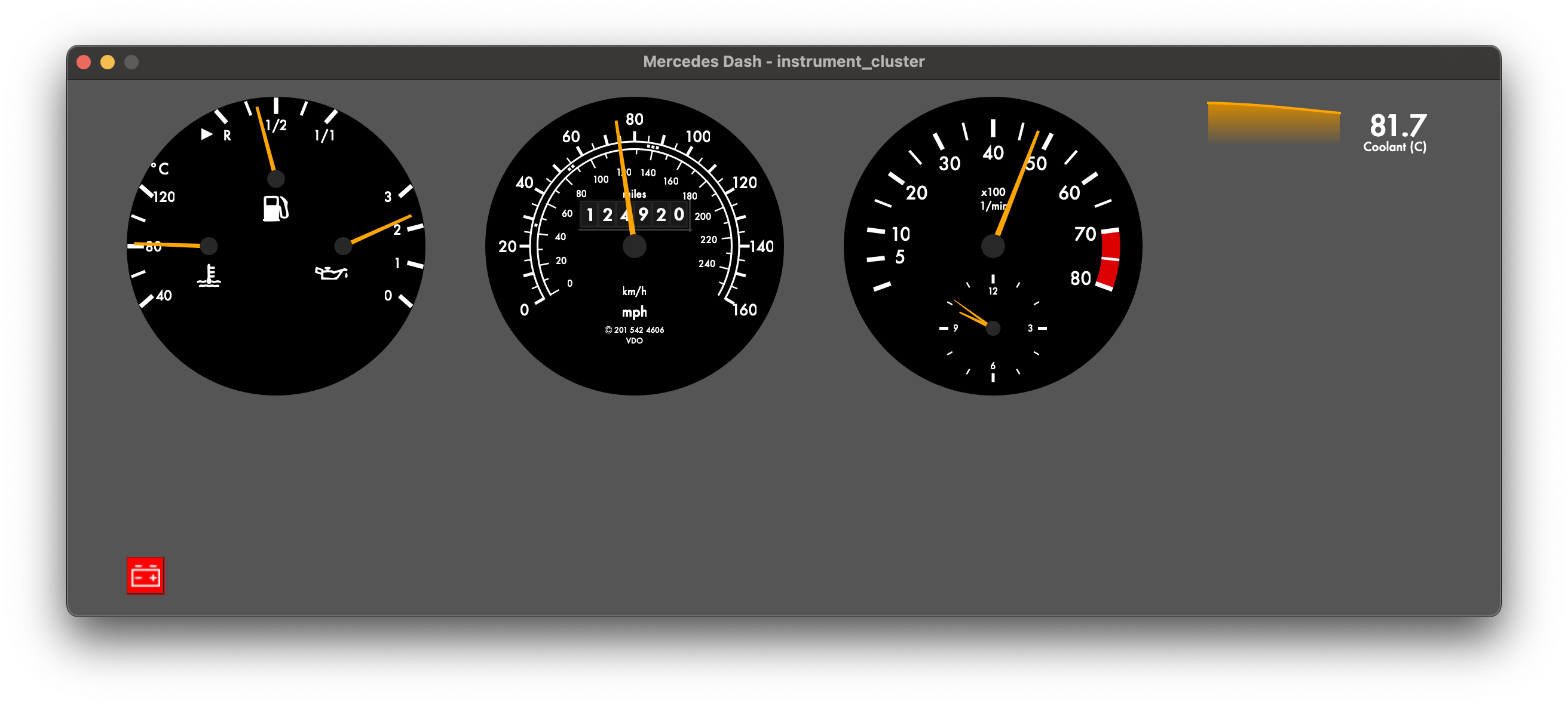 Mercedes 190E Instrument Cluster